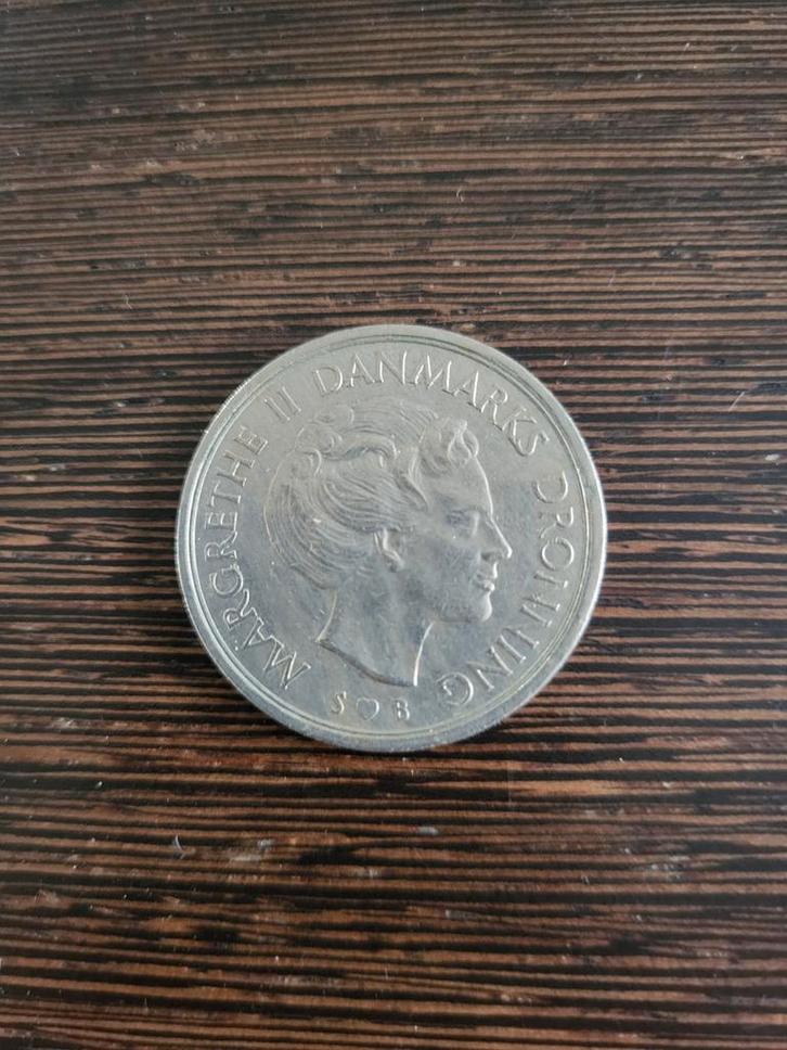 Zeldzame Deense 5 Kronen Munt, Postzegels en Munten, Munten | Nederland, Losse munt, Overige waardes, Koningin Beatrix, Zilver