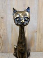 POES / KAT / bronzen beeld / 25 cm hoog, Dierenbeeld, Nieuw, Metaal, Info@huisentuindecoratiemarie.nl
