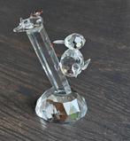 glazen beeldje specht met vogeltje, Verzamelen, Beelden en Beeldjes, Ophalen of Verzenden, Gebruikt, Dier