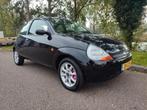 Ford Ka 1.3 I 51KW 2008 Zwart NAP  leder+weinig km, Auto's, Voorwielaandrijving, 1299 cc, 15 km/l, Beige