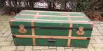 Oude groene reiskist / hutkoffer, Ophalen, Zo goed als nieuw, Minder dan 50 cm, Minder dan 50 cm