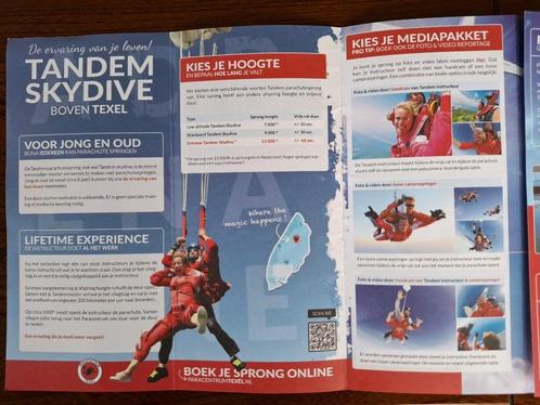 Cadeaubon / Giftcard voor Parachute Tandem sprong te Texel, Sport en Fitness, Zweefvliegen en Paragliding, Nieuw, Scherm, Ophalen of Verzenden