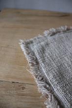 Sierkussen hoes beige met franjers, Ophalen of Verzenden, Zo goed als nieuw, Beige, Vierkant