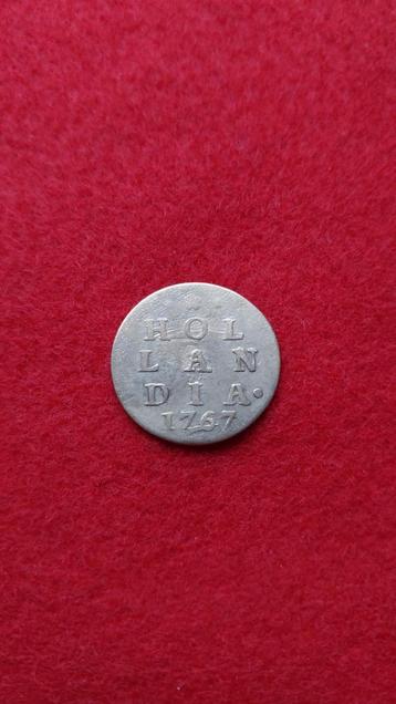 Dubbele Wapenstuiver 1767 - Hollandia Zilver beschikbaar voor biedingen