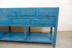 Chinese kast side table Dressoir Blauw, Oosters,landelijk, Nieuw, Ophalen of Verzenden, 150 tot 200 cm