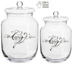 Voorraadpot Most Welcome Home in 2 maten, Huis en Inrichting, Verzenden, Nieuw, Glas, Pot, Bus of Blik