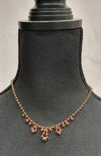 Vintage set sieraden granaat ketting en oorbellen, Sieraden, Tassen en Uiterlijk, Antieke sieraden, Ophalen of Verzenden, Overige materialen