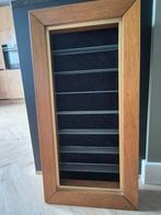 2 eiken vitrine kastjes, Ophalen of Verzenden, Minder dan 100 cm, 25 tot 50 cm, Glas
