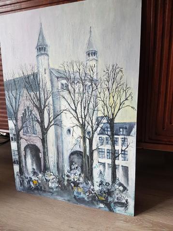 Schilderijen van de kunstenaar J.Plas 6 werken, zie foto's. beschikbaar voor biedingen