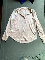 Champagnekleurige satijnen blouse, Verzenden, Gedragen, Maat 36 (S), Overige kleuren