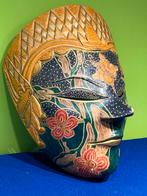 Handbeschilderd Indonesisch Houten Masker, Huis en Inrichting, Woonaccessoires | Wanddecoraties, Ophalen of Verzenden