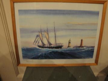 schilderij aquerel bob de bruycker raz desein beschikbaar voor biedingen