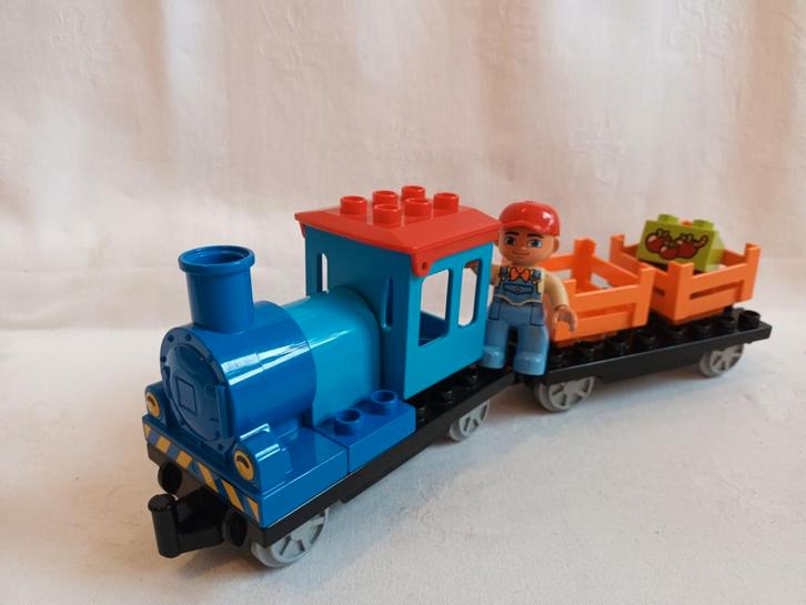 Duplo trein duwtrein uit set 10810 met machinist en wagon, Kinderen en Baby's, Speelgoed | Duplo en Lego, Zo goed als nieuw, Duplo