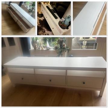Witte tv kast met 3 laden