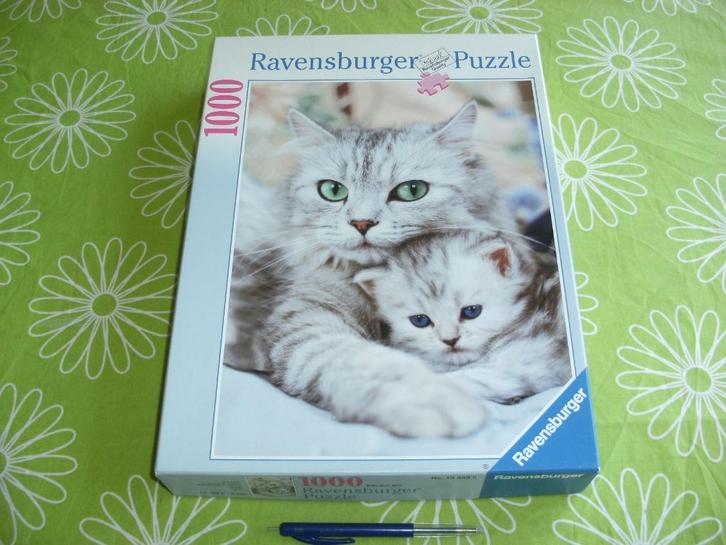 Cat love - Ravensburger puzzel - 1000 stukjes, Hobby en Vrije tijd, Denksport en Puzzels, Gebruikt, Legpuzzel, 500 t/m 1500 stukjes