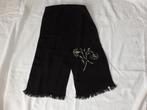 antiek zwart bedrukt sjaaltje / sjaal, Antiek en Kunst, Ophalen of Verzenden