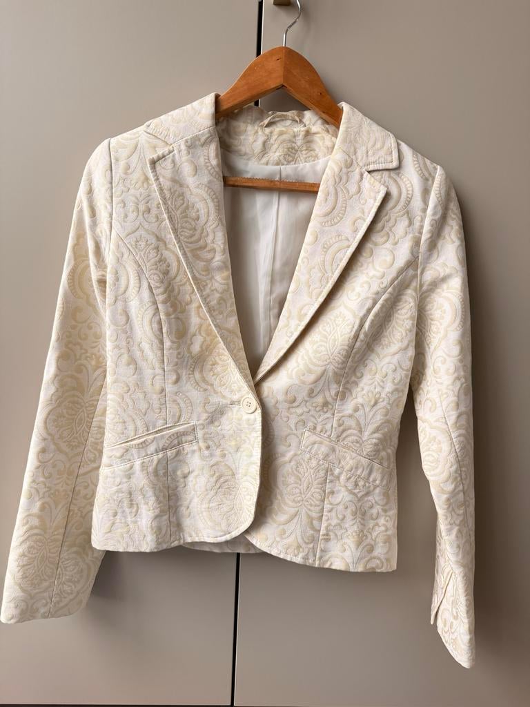 Colbert jasje 36 H&M Crème  - kort model, Kleding | Dames, Beige, Ophalen of Verzenden, Jasje, Gedragen