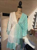 Ibiza Jurk - Katoen, Goud, Free Size - NIEUW!, Kleding | Dames, Jurken, Ophalen of Verzenden, Nieuw, Wit, Boven de knie