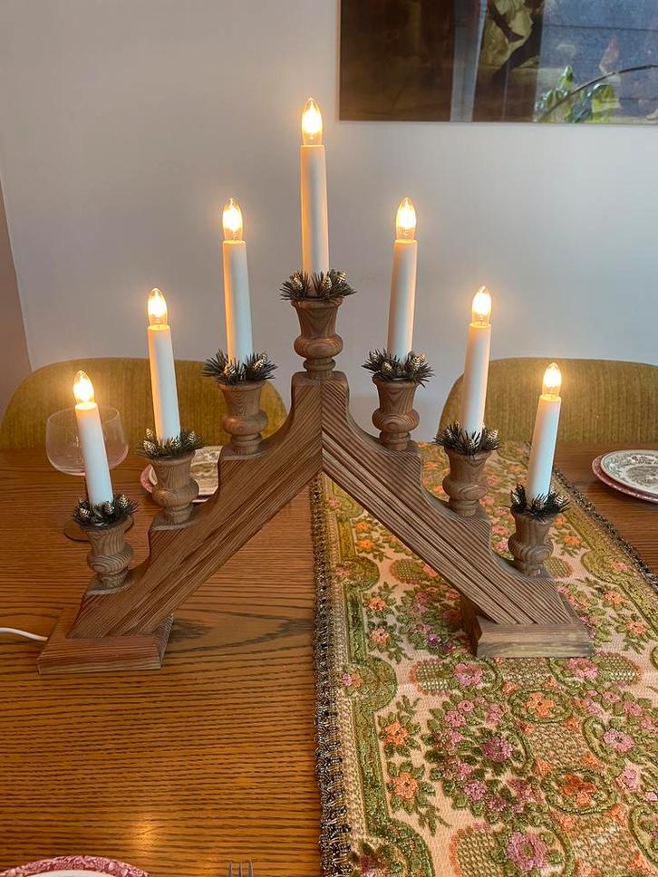 Vintage adventkandelaar Zweeds design Kerst, Diversen, Kerst, Zo goed als nieuw, Ophalen of Verzenden