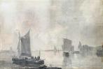 aquarel "H.H. Op der Heyde" (1813) - Amsterdam vanaf 't IJ, Ophalen of Verzenden