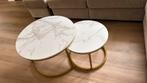 Salontafel set marmerlook, Kunststof, 50 tot 100 cm, Rond, Ophalen of Verzenden