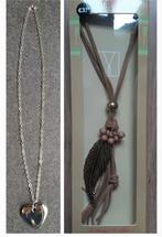 Set van 2 nieuwe kettingen v.€6 hart hanger veer sieraden, Ophalen of Verzenden, Nieuw, Bruin, Overige materialen