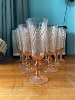 Vintage Rosaline Champagneglazen - set van 11 glazen, Ophalen of Verzenden