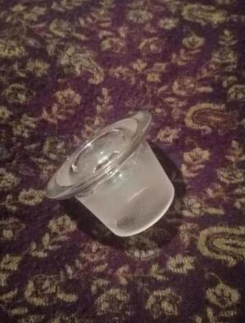 Brocante glazen stop, 4,5 cm hoog, dm boven 7,5 cm beschikbaar voor biedingen