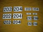 oud emaille huisnummer 202 en 204 ook 203 205 206 207 208 12, Ophalen of Verzenden