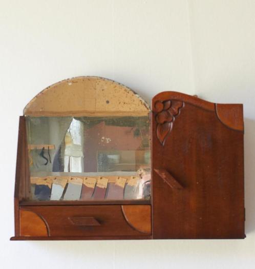 Vintage wandkastje / spiegelkastje / hangkastje, Huis en Inrichting, Kasten | Wandmeubels, Gebruikt, Minder dan 100 cm, Minder dan 150 cm