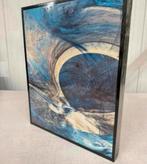 kunst moderne abstracte blauwe sfeer schilderij op canvas, Ophalen of Verzenden