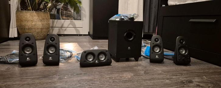 Speakerset 5.1 Logitech Z506 - Complete Surround Sound, Audio, Tv en Foto, Luidsprekers, Gebruikt, Complete surroundset, 60 tot 120 watt