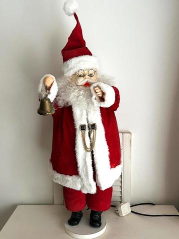 Vintage grote bewegende kerstman met bel etalage 75 cm beschikbaar voor biedingen