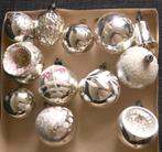 12 oude vintage glazen kerstballen, deukballen, klokje, mand, Ophalen of Verzenden, Zo goed als nieuw