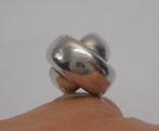 Zilveren vintage ring met grote knoop knop maat 16.5 nr.218, Sieraden, Tassen en Uiterlijk, Ringen, Verzenden, Dame, Zilver, Zilver