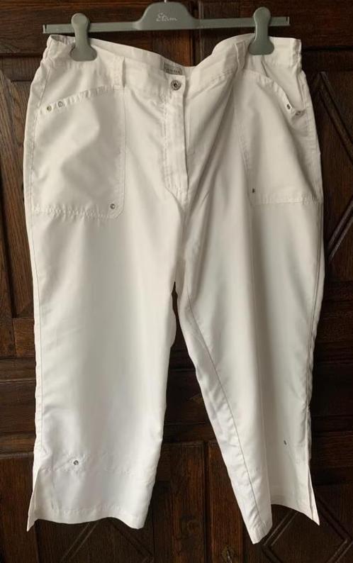 Witte broek, damesbroek 7/8 pijp; CANDA; 48, Kleding | Dames, Grote Maten, Zo goed als nieuw, Broek of Spijkerbroek, Wit, Ophalen of Verzenden