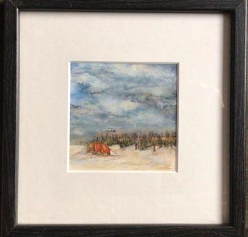 Het groene strand van Terschelling van Lia aquarel. beschikbaar voor biedingen