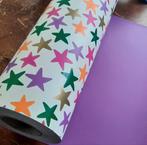 Cadeaupapier sterren inpakpapier stars funky felle kleuren, Diversen, Cadeaupapier, Verzenden, Nieuw