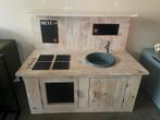 Steigerhouten Kinderkeuken met Krijtbord en speelgoed, Ophalen, Gebruikt, Hout, Speelkeuken