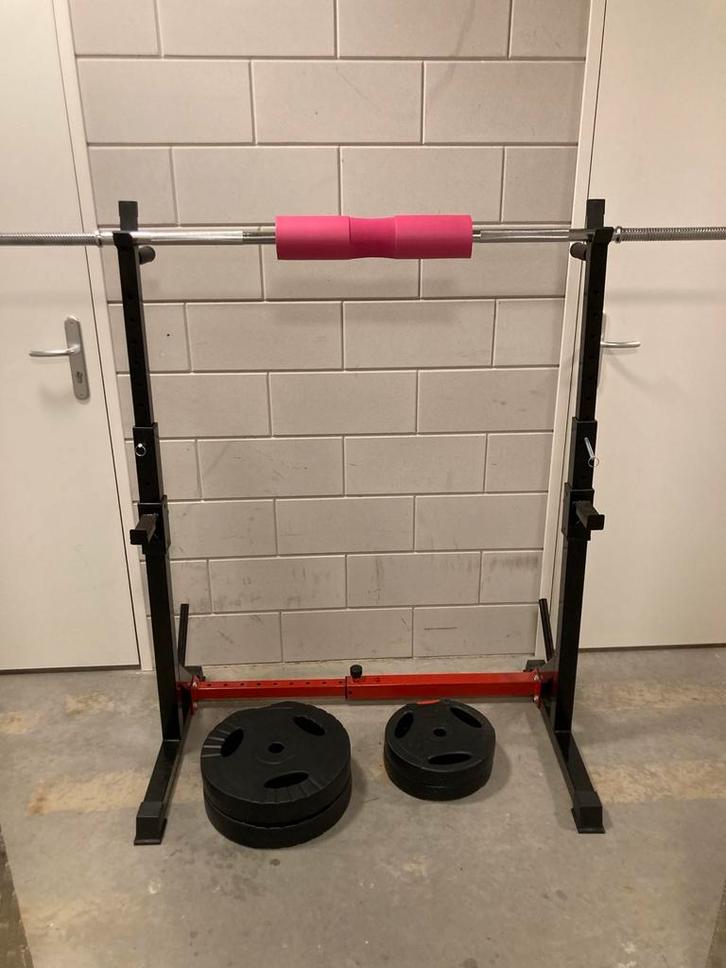 Halter + rek + 2 sets gewichten, Sport en Fitness, Fitnessmaterialen, Overige typen, Ophalen