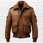 Bomber Jacket Genuine Leather, Kleding | Heren, Jassen | Winter, Ophalen of Verzenden, Nieuw, Overige maten, Overige kleuren