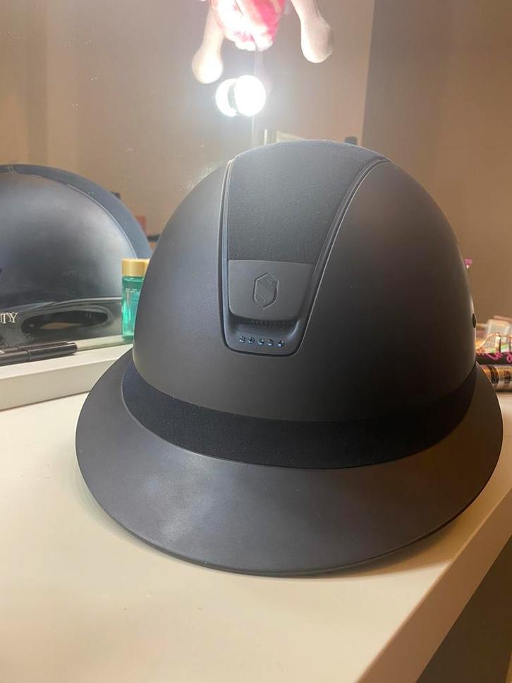 Samshield miss shield donkerblauw zgan, Dieren en Toebehoren, Paardrijkleding, Zo goed als nieuw, Cap, Springen, Ophalen of Verzenden