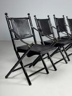 4x faux bamboe regisseur stoelen, Ophalen, Zo goed als nieuw, Bruin, Vijf, Zes of meer stoelen