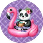 LF4431 icing frosting panda flamingo 20cm eetbare taart top, Ophalen of Verzenden, Nieuw, Taarten, Versiering