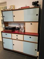 Vintage designkast jaren 60 - Nederlandse modular design, Ophalen, Gebruikt, 100 tot 150 cm, 5 laden of meer
