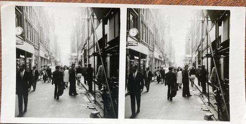 Stereofoto KALVERSTRAAT Amsterdam 1950-60, Verzamelen, Foto's en Prenten, Zo goed als nieuw, 1940 tot 1960, Verzenden