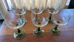 Wijnglazen met groene voet, Verzamelen, Glas en Borrelglaasjes, Ophalen, Gebruikt, Overige typen