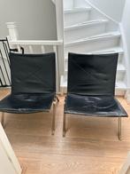 Fritz Hansen PK22 stoel / 2 stuks, Minder dan 75 cm, Gebruikt, Leer, 50 tot 75 cm