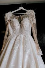 Prinsessen trouwjurk maat 38 + sluier, tas & sieraden, Ophalen, Zo goed als nieuw, Wit, Trouwjurk