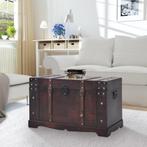 Schatkist vintage stijl 66x38x40 cm hout, Huis en Inrichting, Verzenden, Nieuw, Minder dan 50 cm
